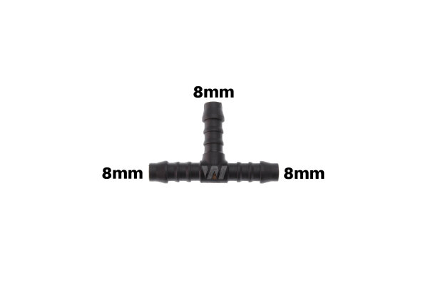 WamSter&reg; T Schlauchverbinder Pipe Connector 8mm Durchmesser