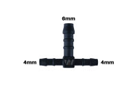 WamSter&reg; T Schlauchverbinder Pipe Connector Reduziert 4mm 4mm 6mm Durchmesser