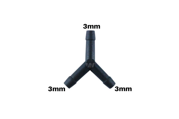 WamSter&reg; Y Schlauchverbinder Pipe Connector 3mm Durchmesser