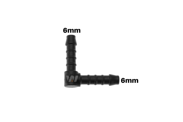 WamSter&reg; L Schlauchverbinder 90&deg;-Winkel Pipe Connector 6mm Durchmesser
