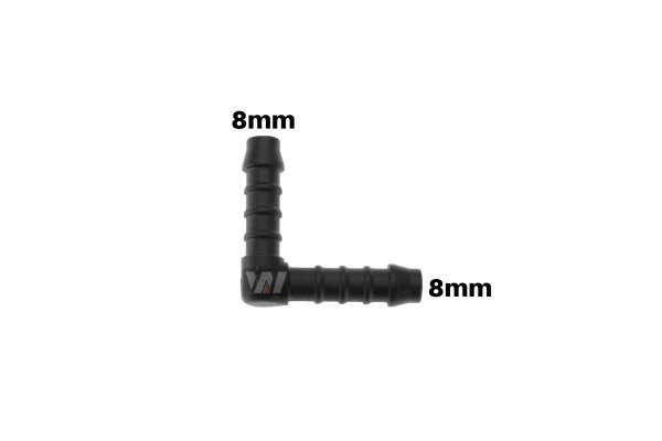 WamSter&reg; L Schlauchverbinder 90&deg;-Winkel Pipe Connector 8mm Durchmesser