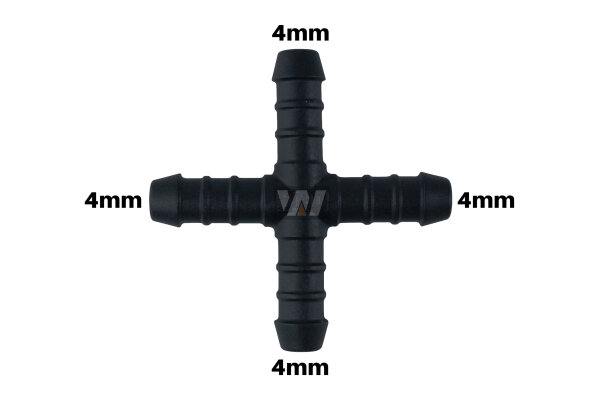 WamSter&reg; X Schlauchverbinder Kreuz Pipe Connector 4mm Durchmesser