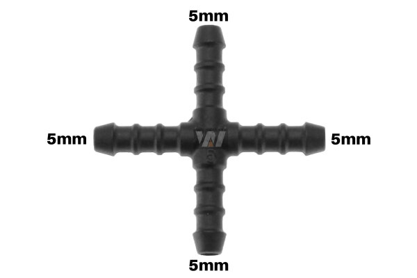 WamSter&reg; X Schlauchverbinder Kreuz Pipe Connector 5mm Durchmesser