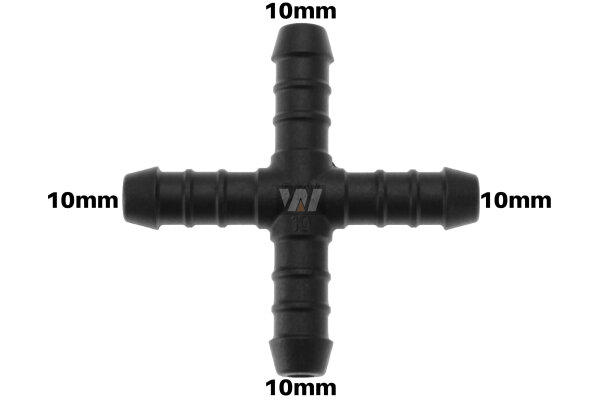 WamSter&reg; X Schlauchverbinder Kreuz Pipe Connector 10mm Durchmesser