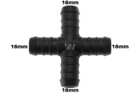 WamSter&reg; X Schlauchverbinder Kreuz Pipe Connector 16mm Durchmesser