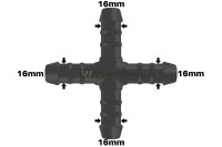 WamSter&reg; X Schlauchverbinder Kreuz Pipe Connector 16mm Durchmesser