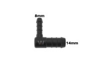 WamSter&reg; L Schlauchverbinder 90&deg;-Winkel Pipe Connector Reduziert 14mm 8mm Durchmesser