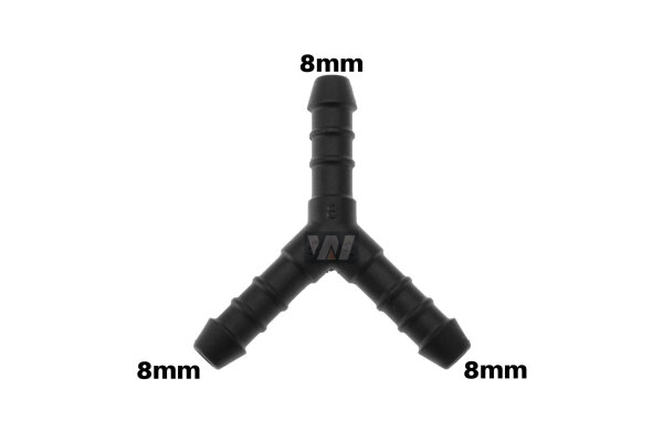 WamSter&reg; Y Schlauchverbinder Pipe Connector 8mm Durchmesser